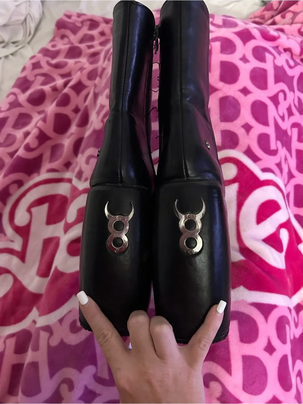 Dolls Kill Black Platform Mid-Calf Boots